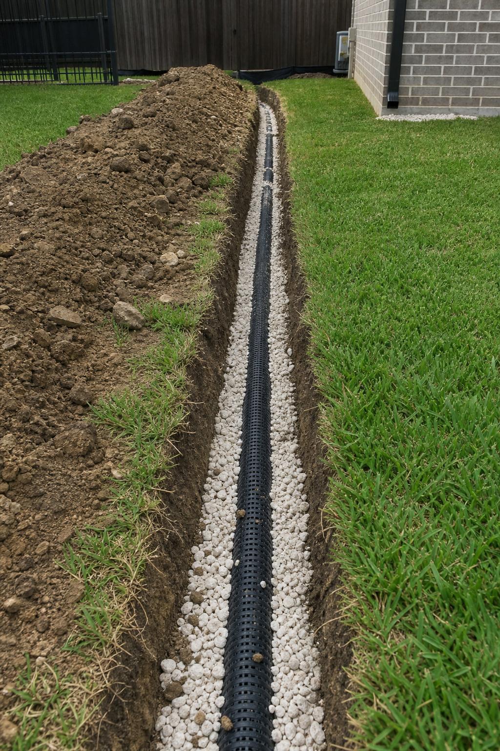 Drainage install by Two Sons Turf in Celina, TX